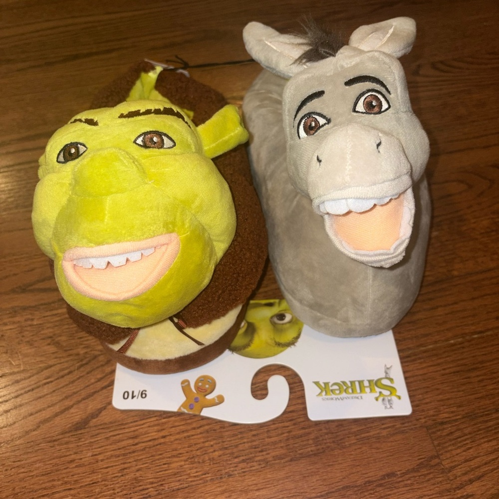 Shrek Plush Slippers Mens Size 9/10 New with Tags Ground Up